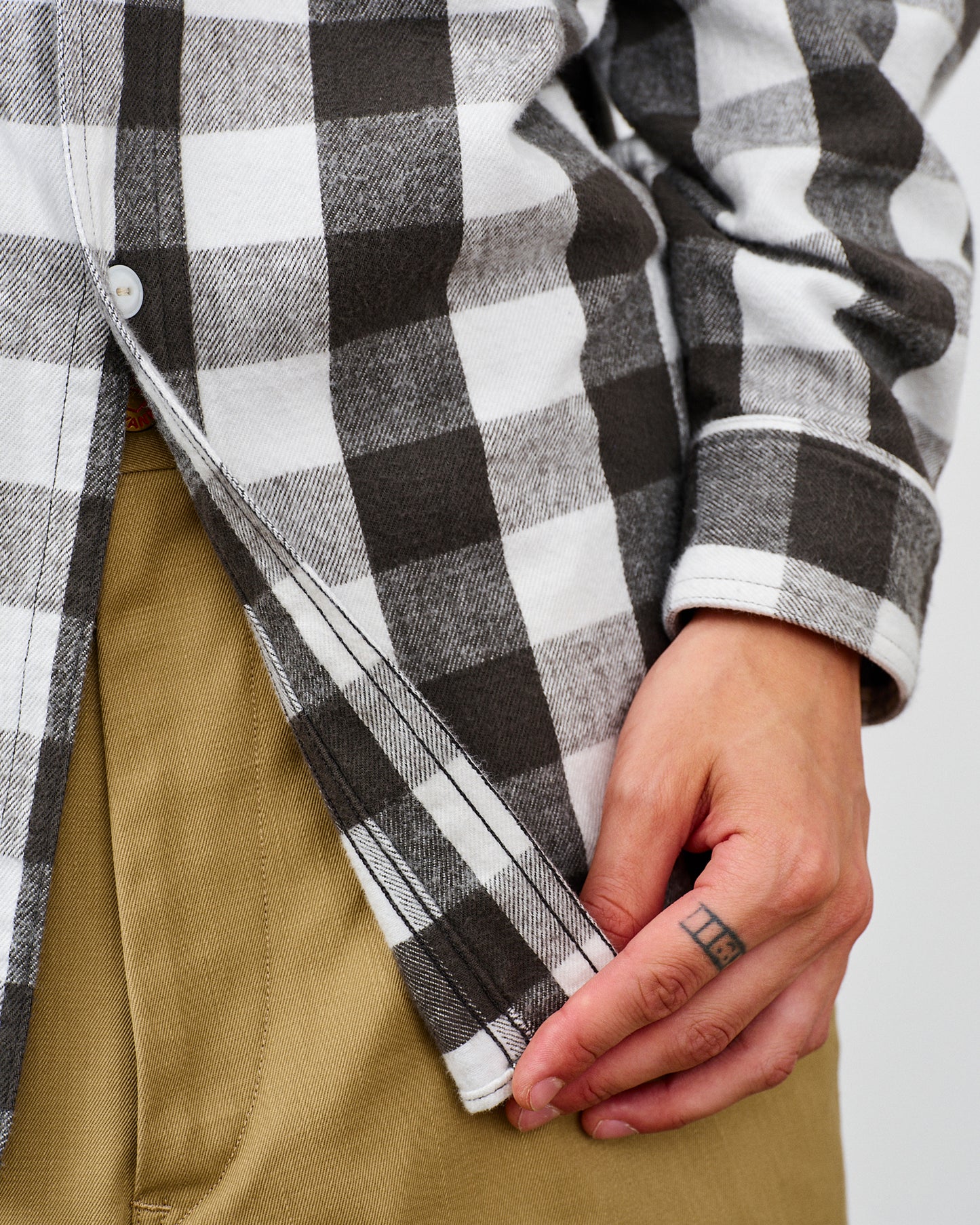 BIG YANK Y1945 SHRITS FLANNEL BROCK CHECK WHITE