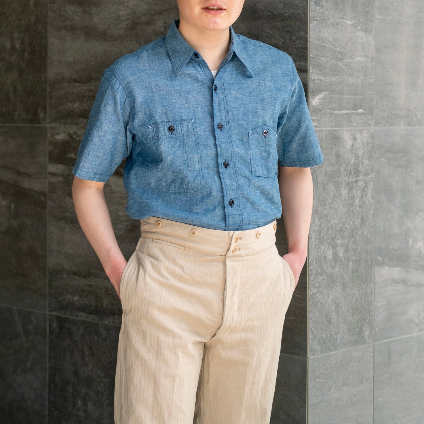 BIG YANK Y1942 SHORT SLEEVE SHIRTS CHAMBRAY