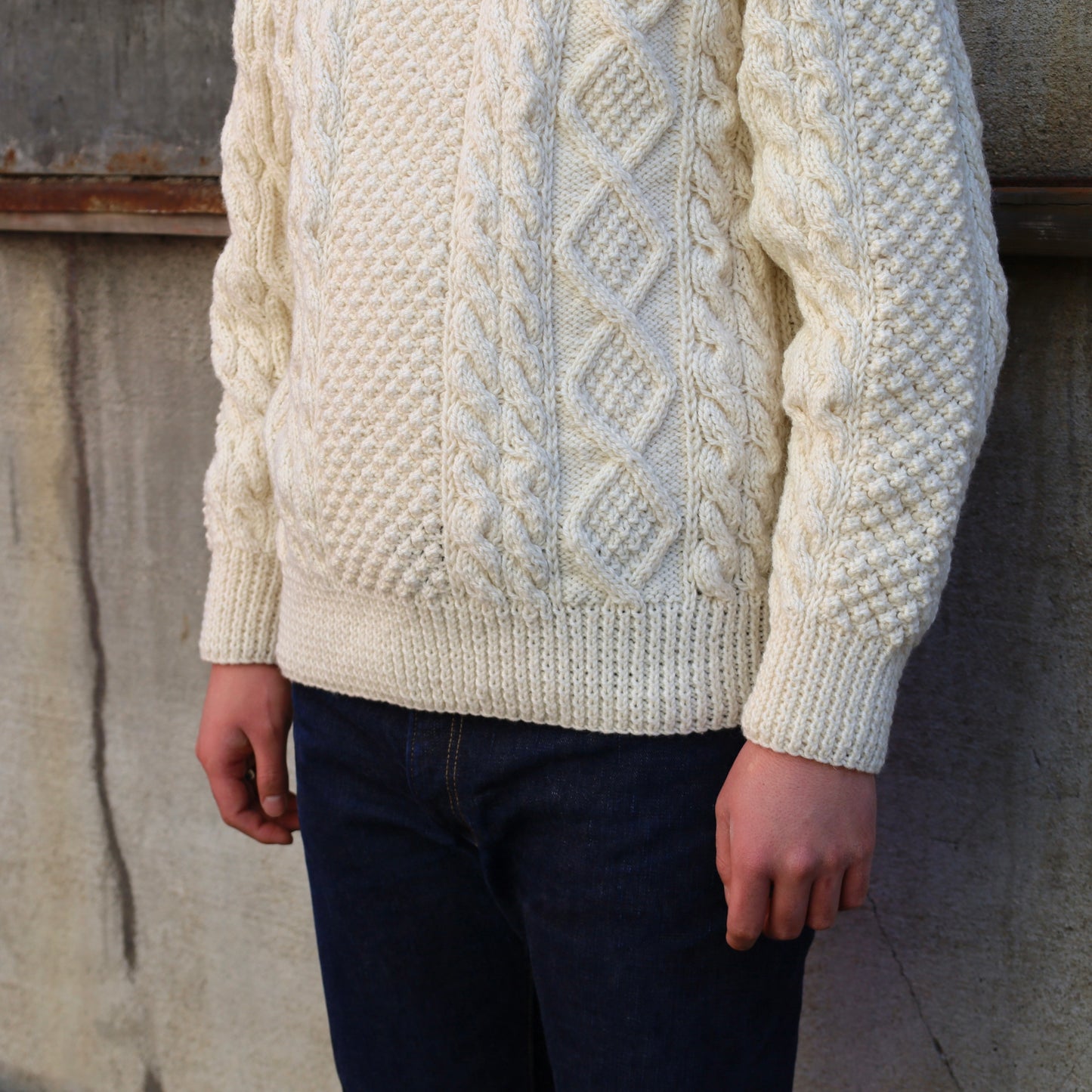 ATHENA DESIGNS for ANATOMICA ARAN SWEATER CREW NECK