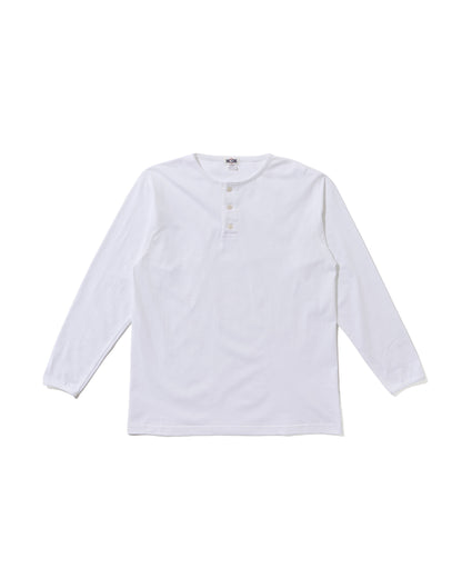 BIG YANK HENLEY NECK TEE L/S WHITE