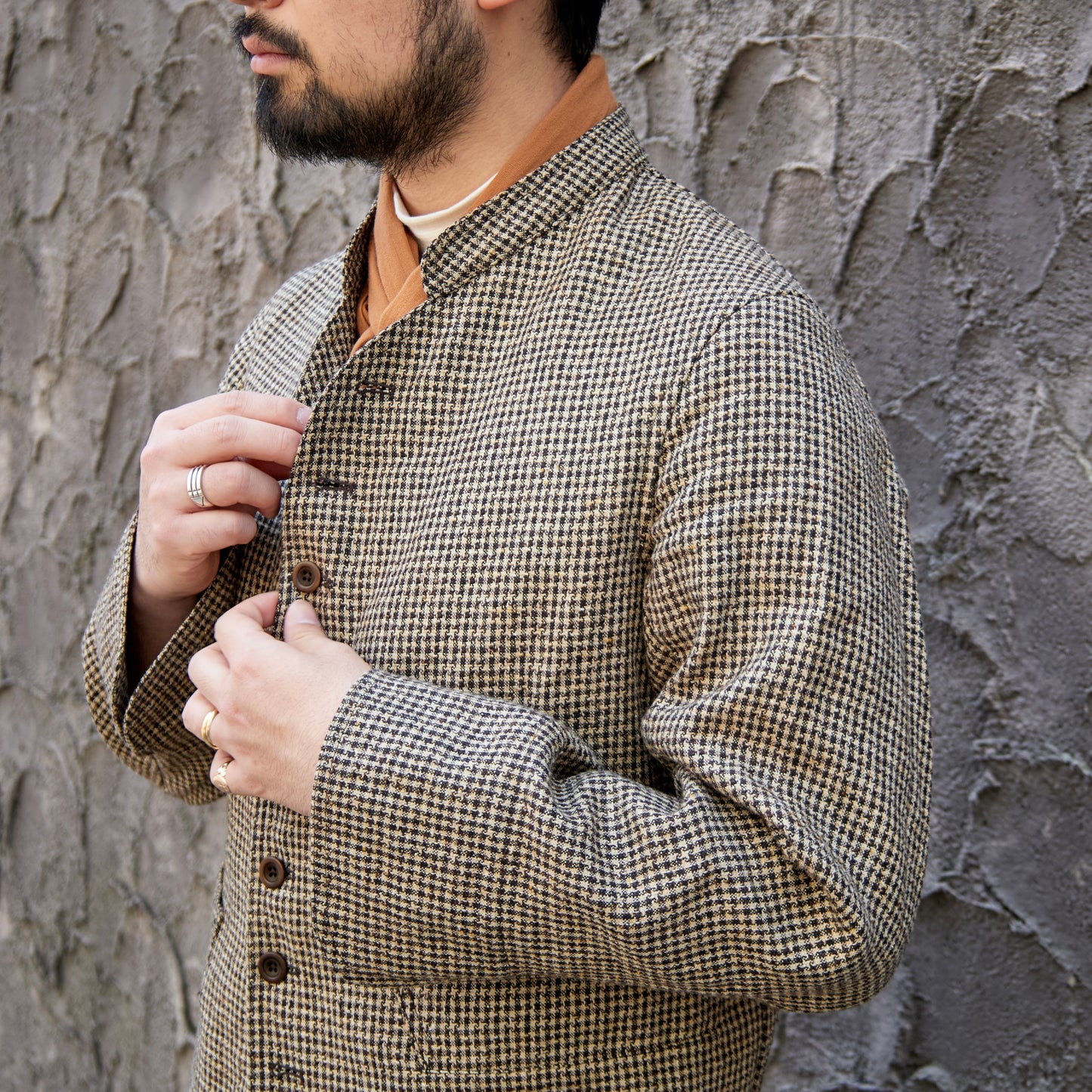 DOLMAN LINEN STAR HOUNDS' TOOTH