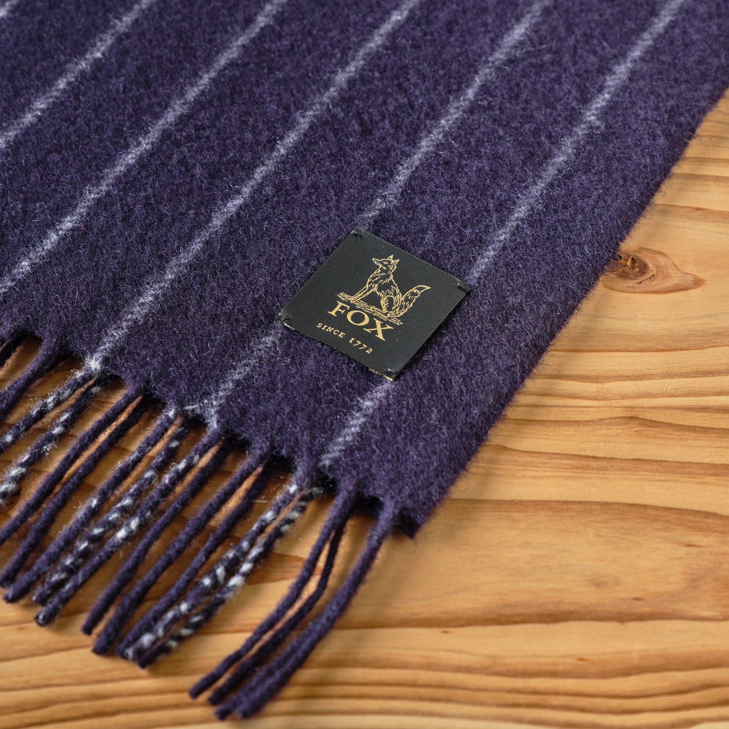 FOX BROTHERS CASHMERE SCARF CHALK STRIPE