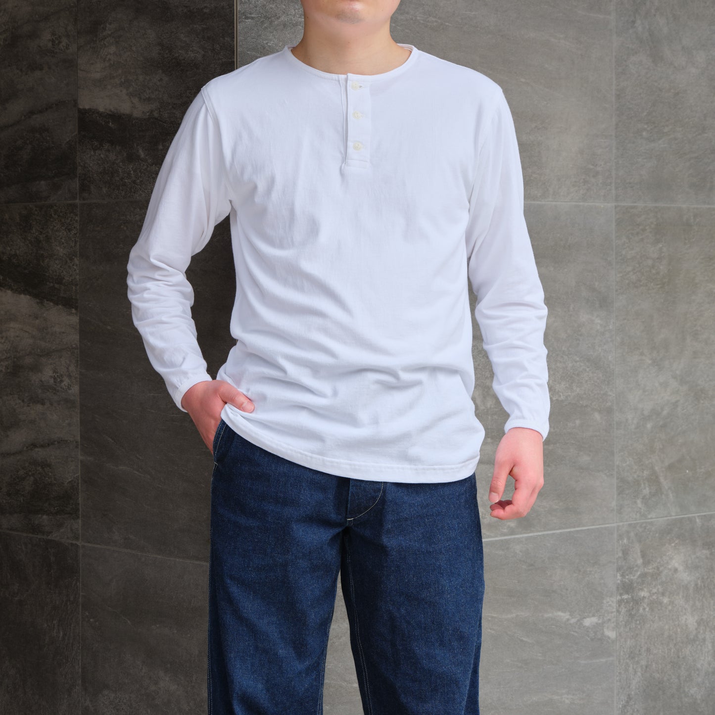 BIG YANK HENLEY NECK TEE L/S
