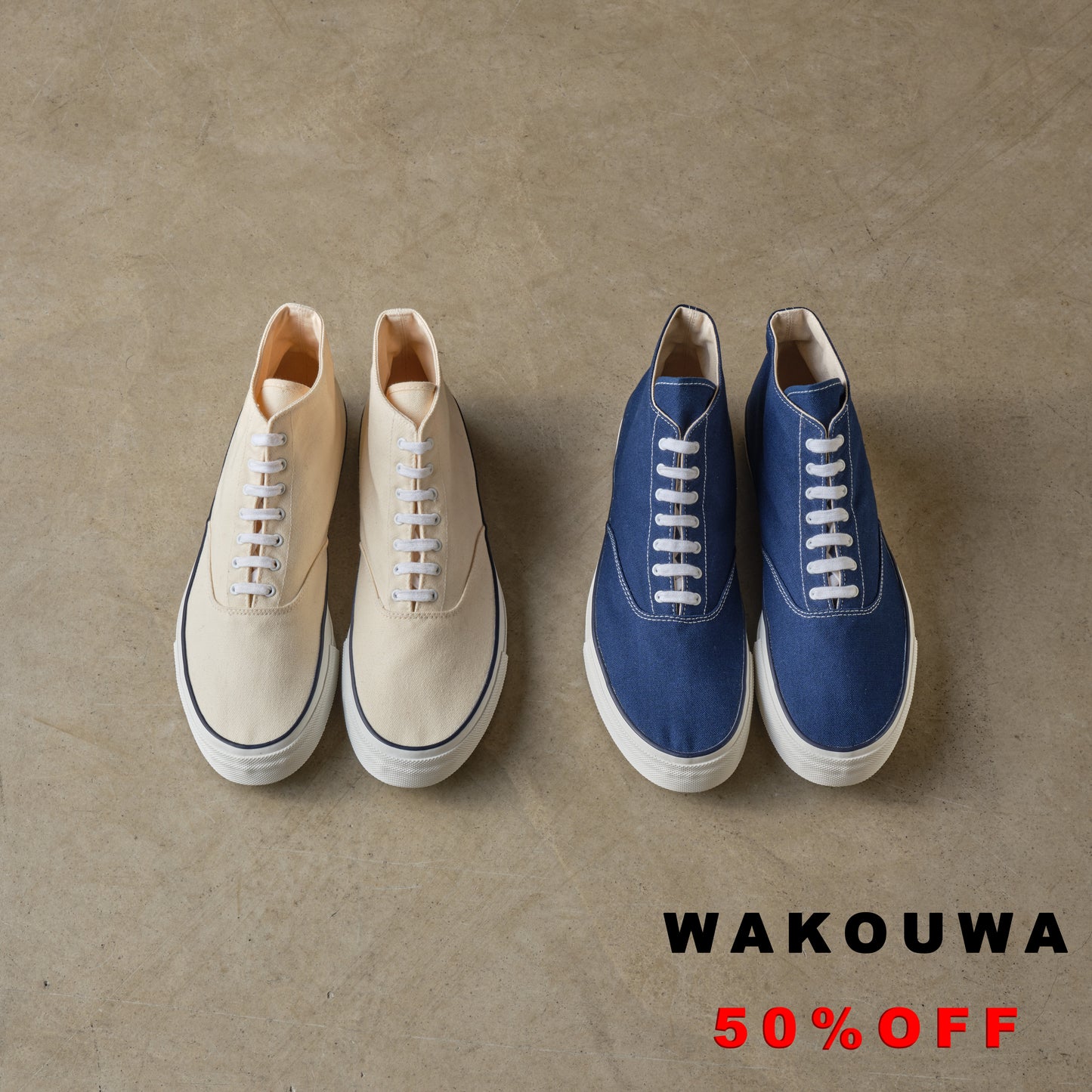WAKOUWA HI-TOP WHITE SOLE MADE IN TAIWAN