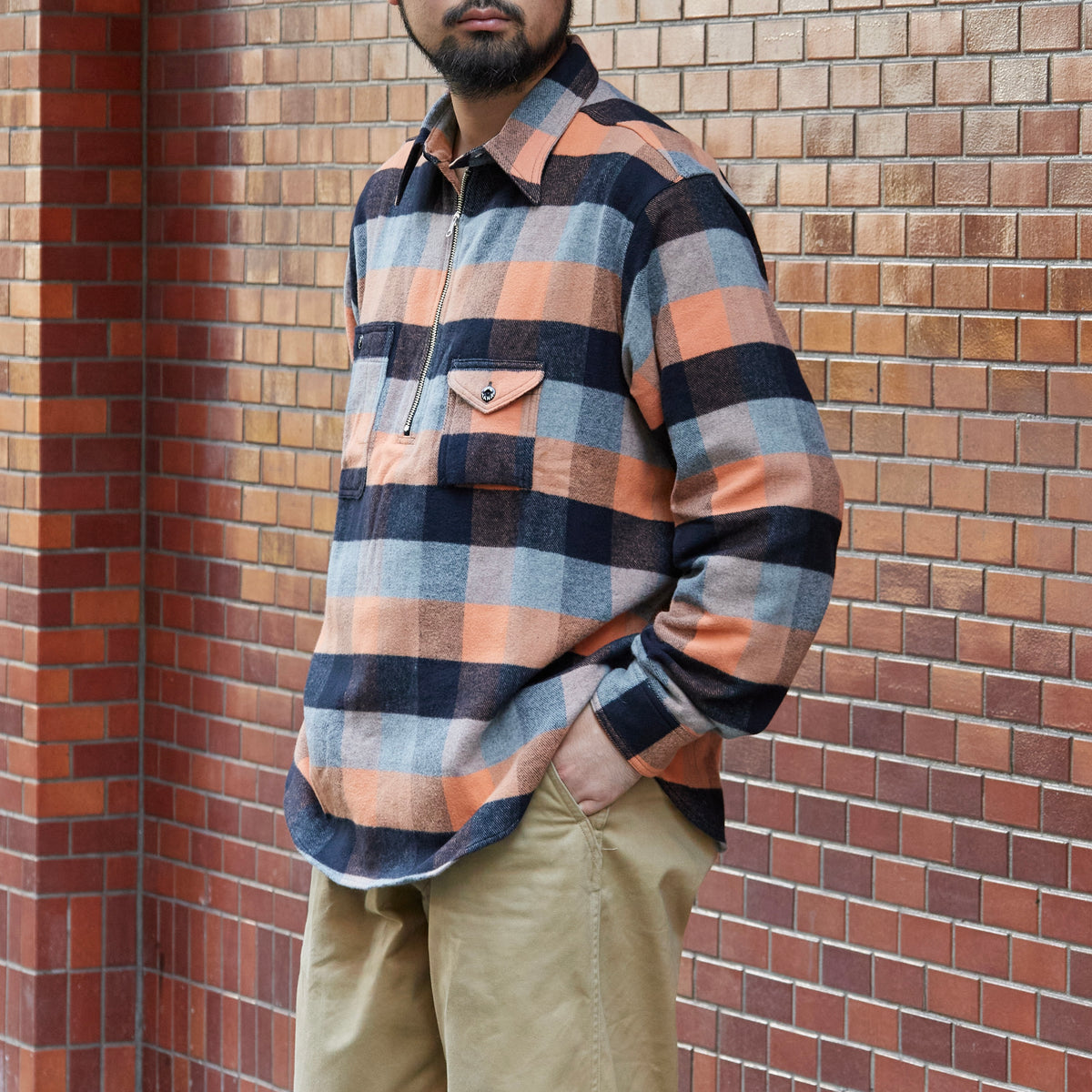 【Launch on September 12th】BIG YANK Y1936 HALF-ZIP SHIRTS FLANNEL BROCK CHECK