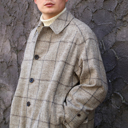SINGLE RAGLAN COAT Ⅱ REVERSIBLE WINDOW CHECK BEIGE