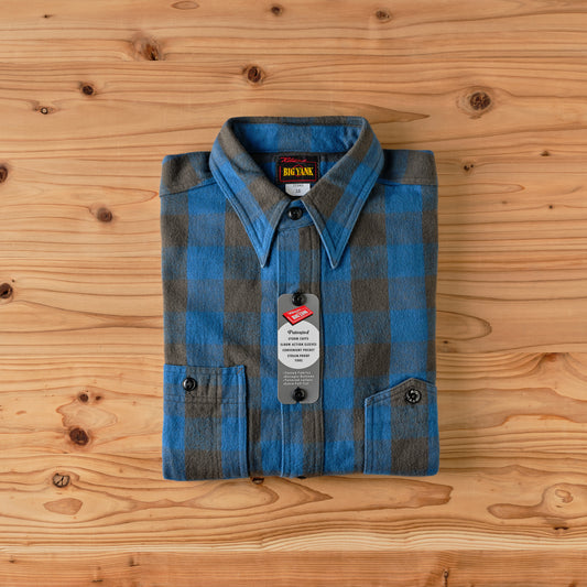 BIG YANK Y1945 SHRITS FLANNEL BROCK CHECK BLUE