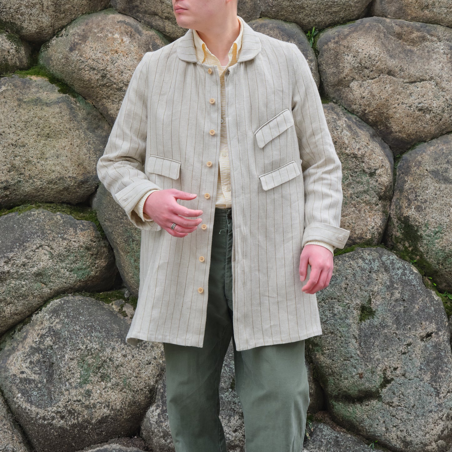 ARTHUR LINEN TENNIS STRIPES BEIGE