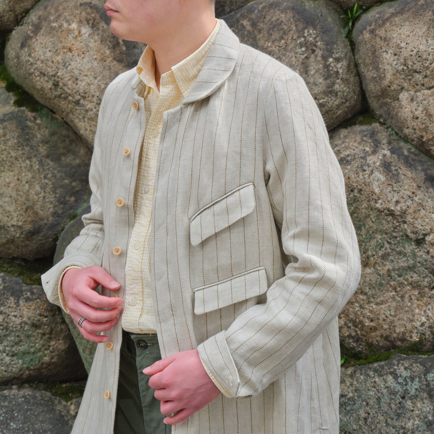 ARTHUR LINEN TENNIS STRIPES BEIGE