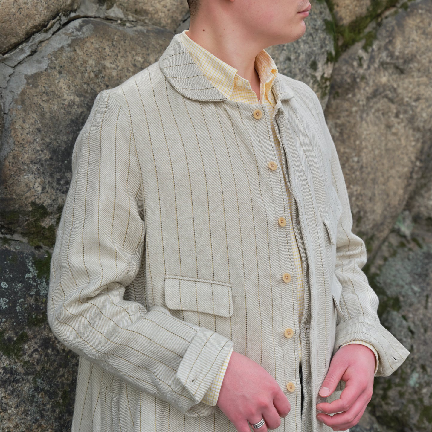 ARTHUR LINEN TENNIS STRIPES BEIGE