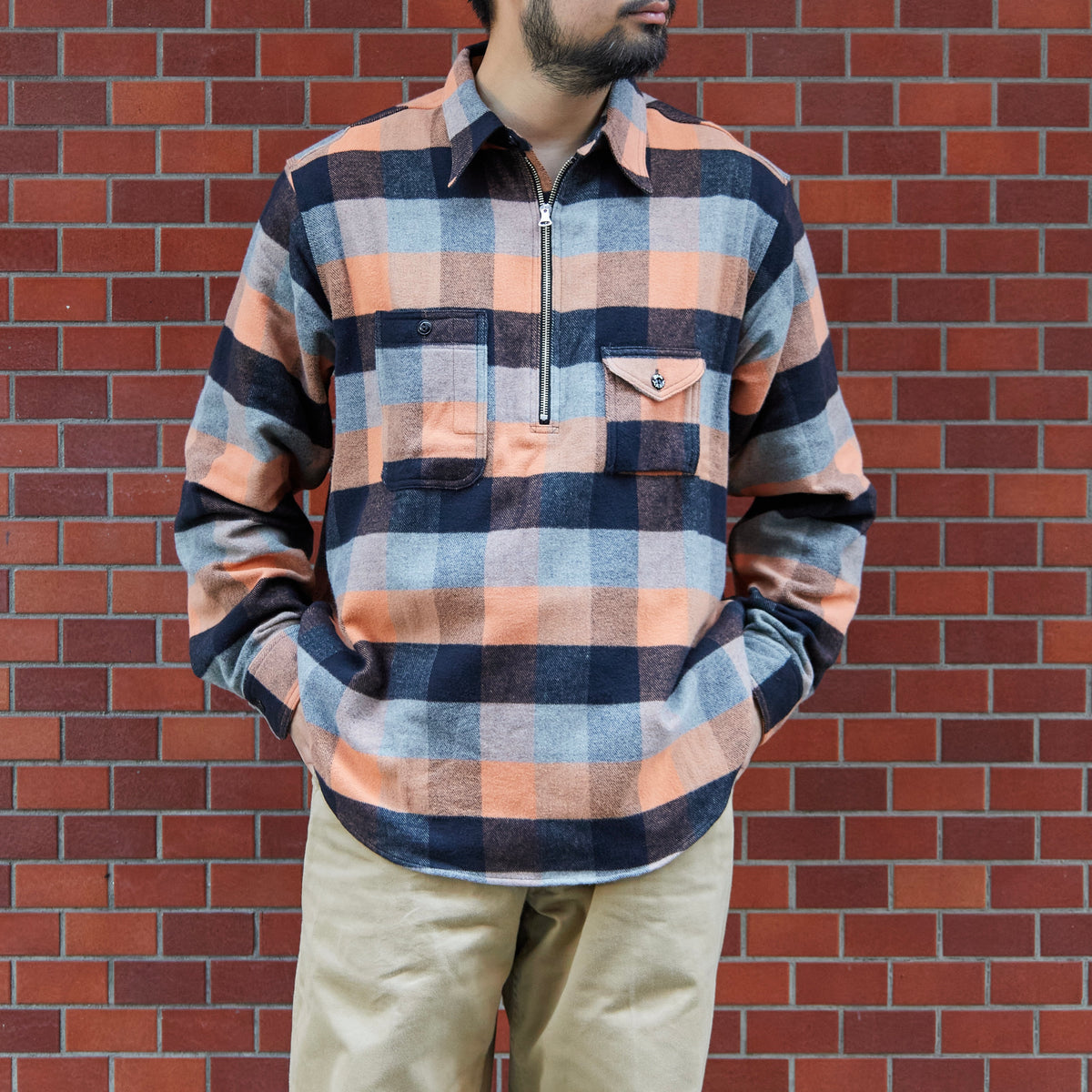 【Launch on September 12th】BIG YANK Y1936 HALF-ZIP SHIRTS FLANNEL BROCK CHECK