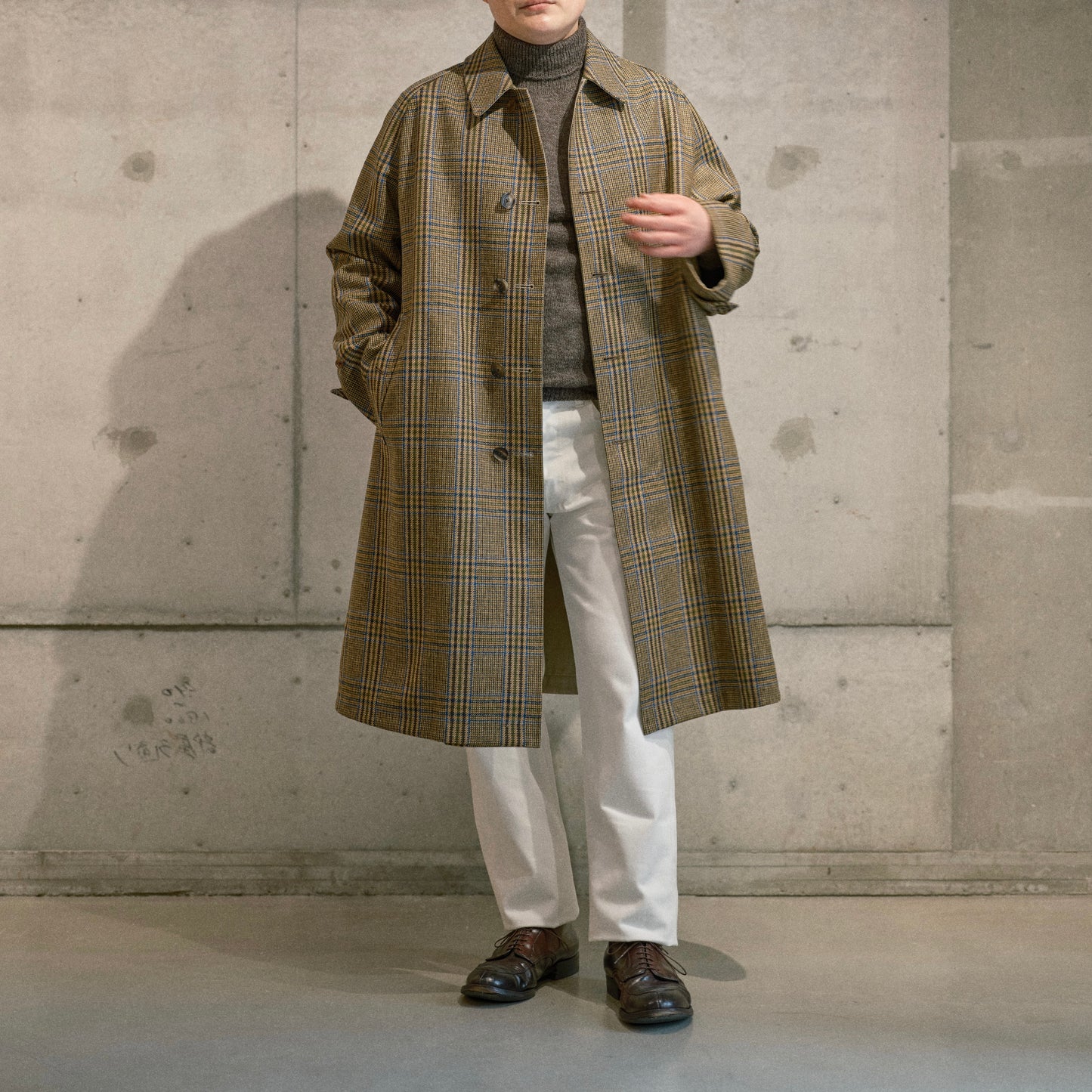SINGLE RAGLAN COAT Ⅱ REVERSIBLE OVER CHECK BEIGE