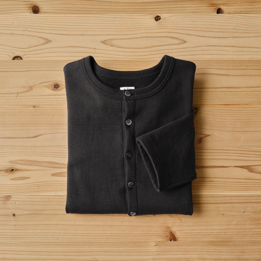 SWEAT CARDIGAN CREW NECK BLACK