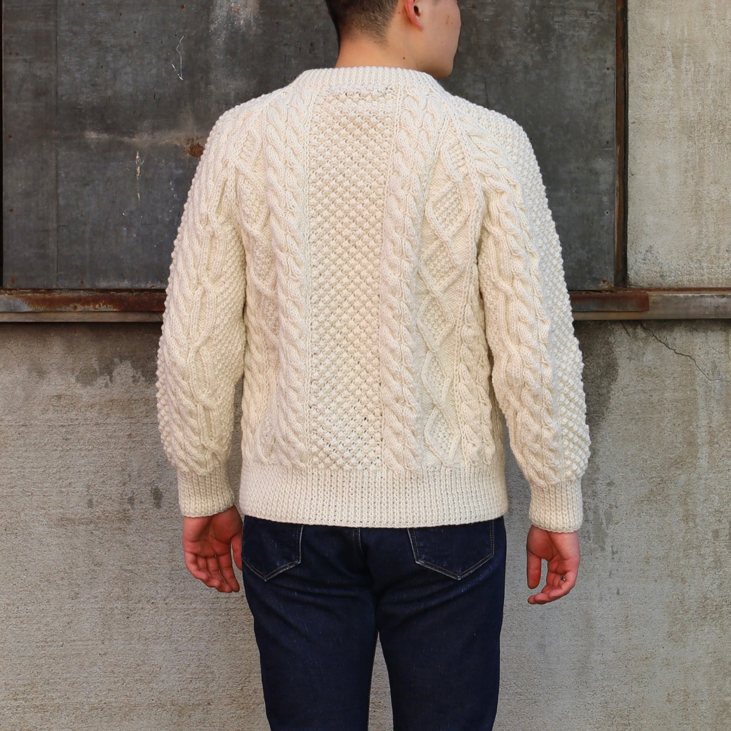 ATHENA DESIGNS for ANATOMICA ARAN SWEATER CREW NECK