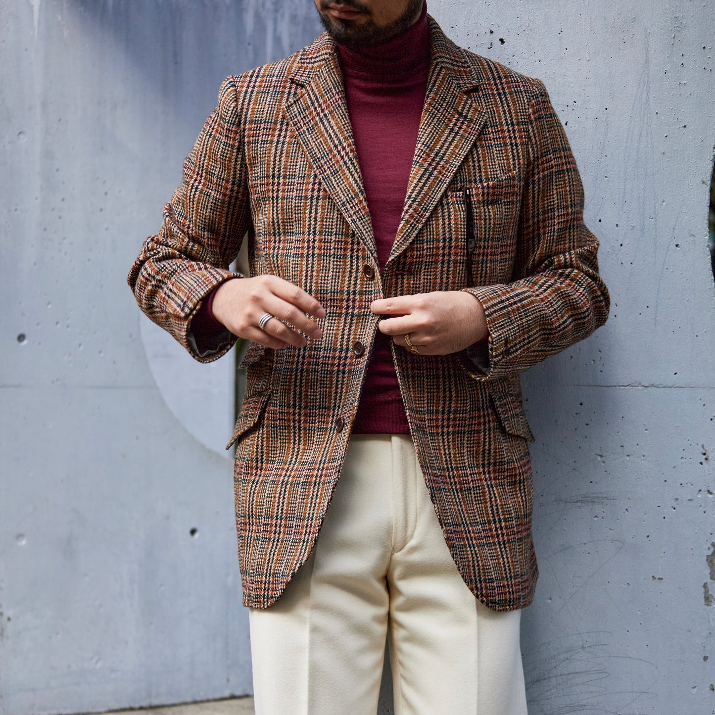 CHARLY SHETLAND WOOL GLEN CHECK