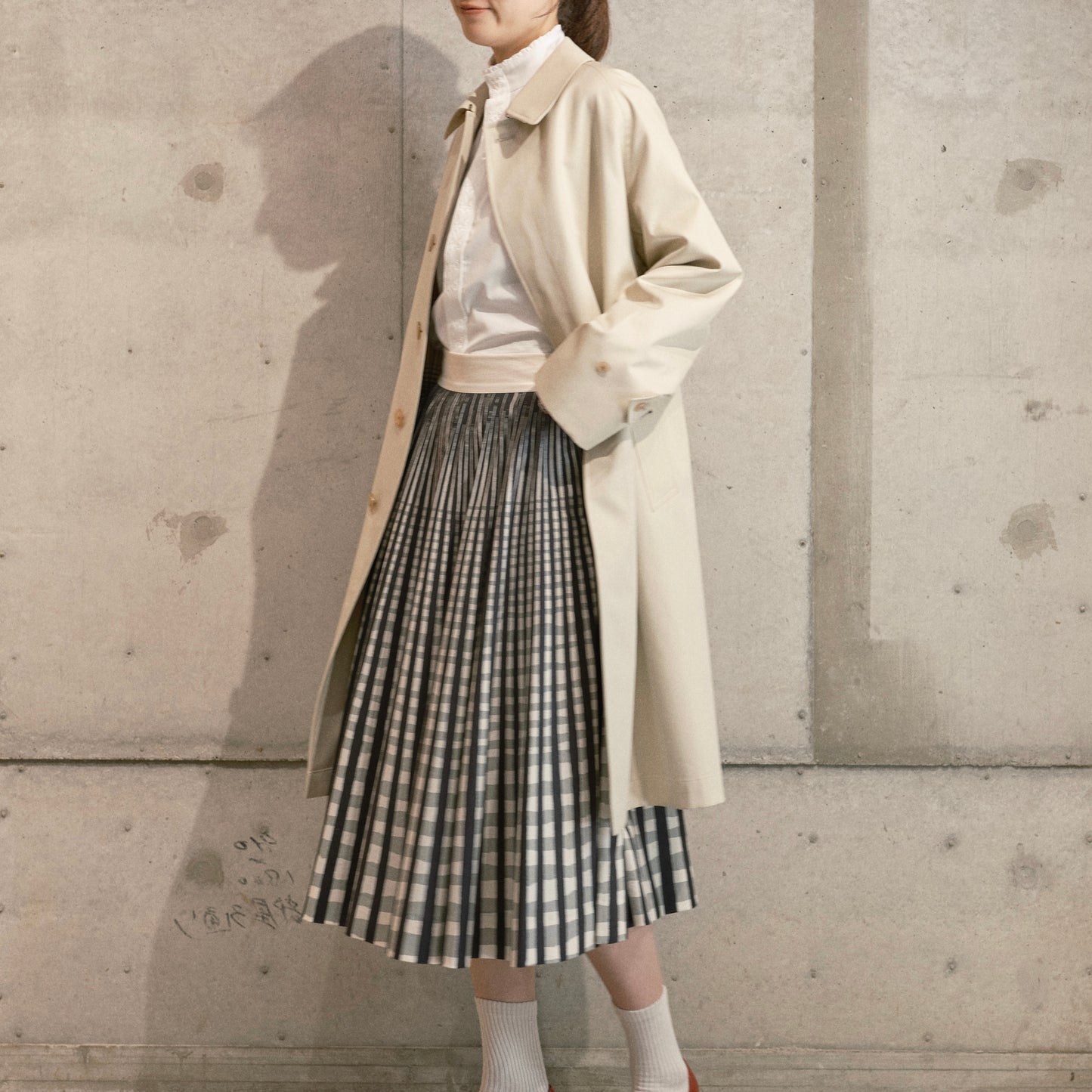SINGLE RAGLAN COAT GABARDINE OYSTER