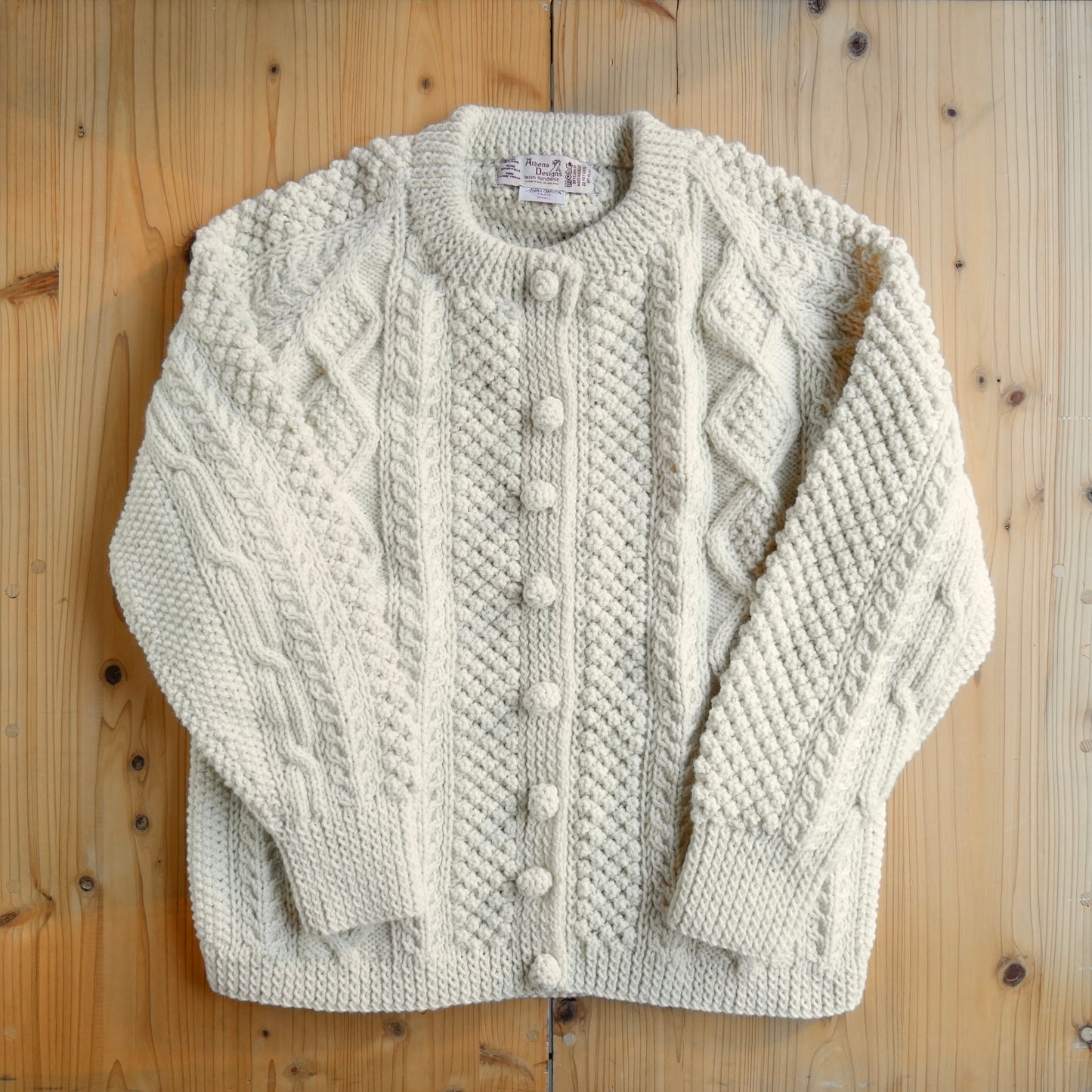 ATHENA DESIGNS for ANATOMICA ARAN CARDIGAN