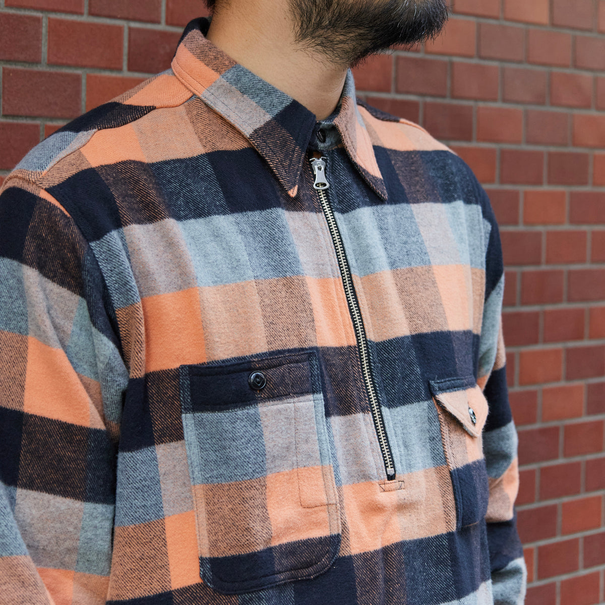 【Launch on September 12th】BIG YANK Y1936 HALF-ZIP SHIRTS FLANNEL BROCK CHECK