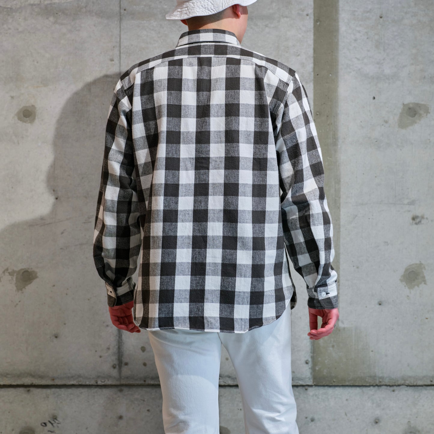 BIG YANK Y1945 SHRITS FLANNEL BROCK CHECK WHITE