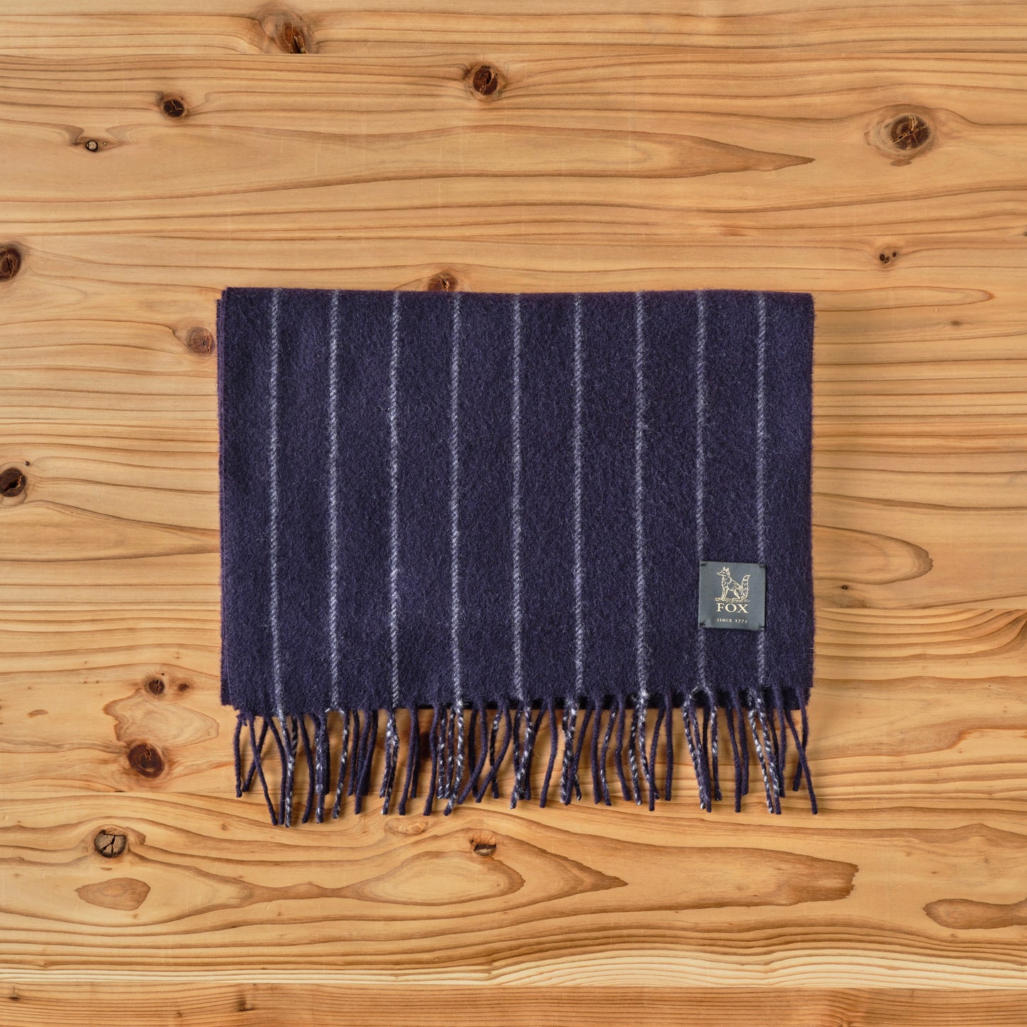 FOX BROTHERS CASHMERE SCARF CHALK STRIPE