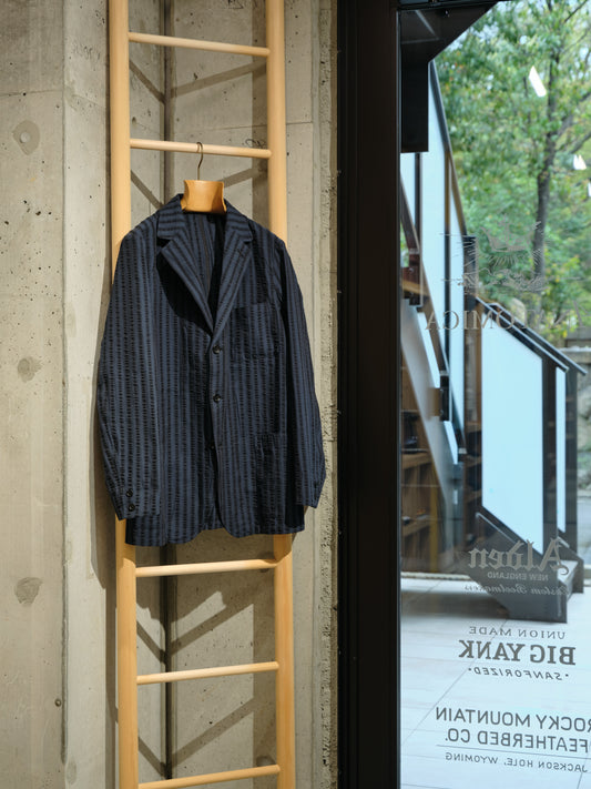 【NAGOYA LIMITED】DIOGENE WIDE SEERSUCKER GREEN STRIPE