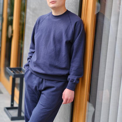 SWEAT SHIRTS RAGLAN SLEEVE CREW NECK NAVY