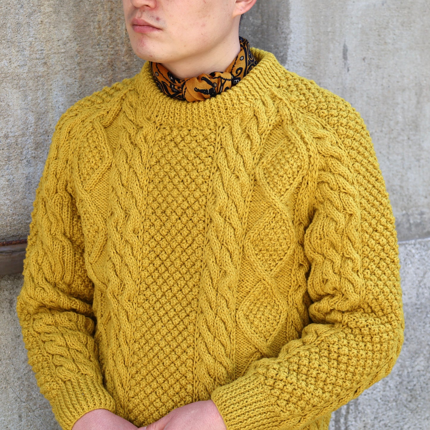 ATHENA DESIGNS for ANATOMICA ARAN SWEATER CREW NECK