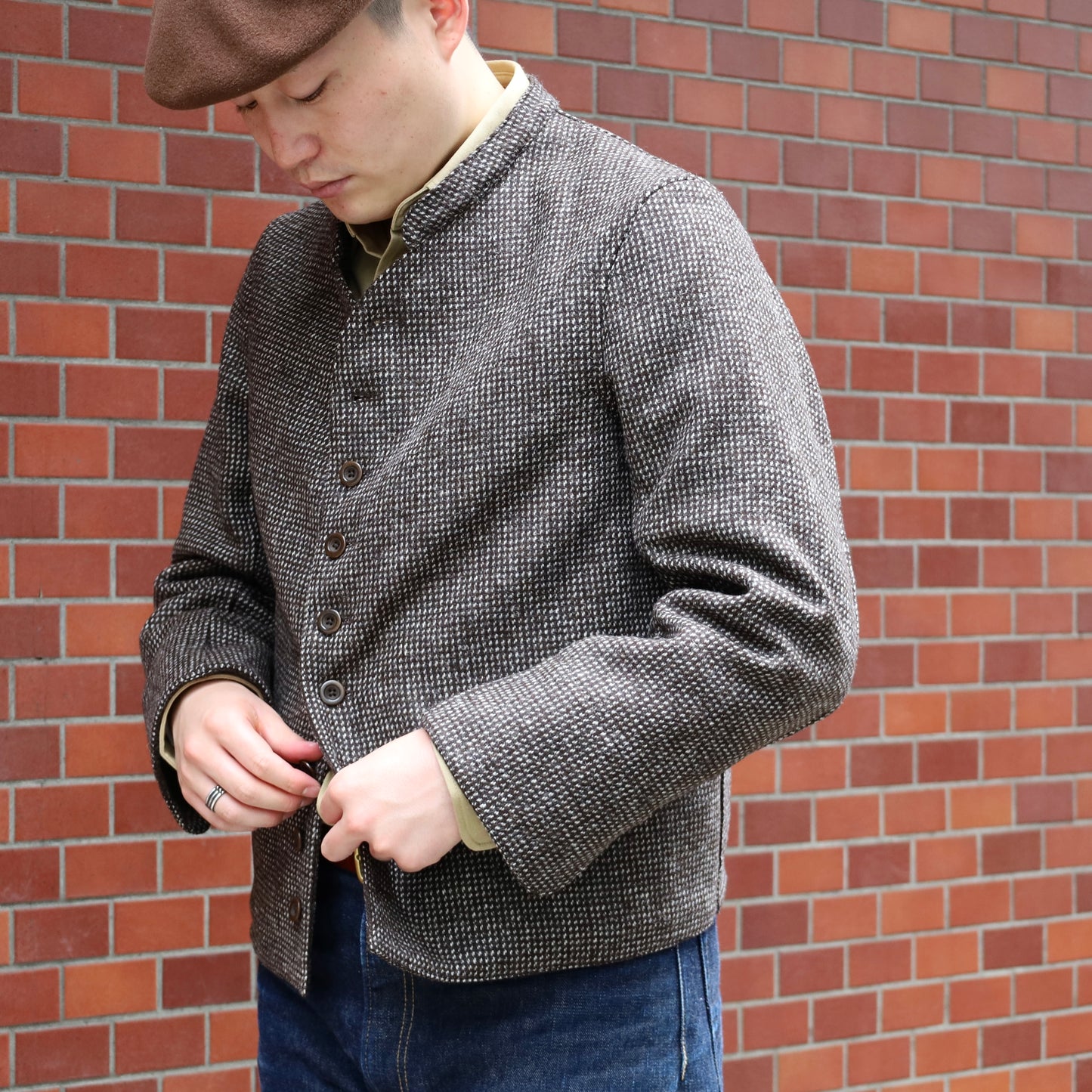 DOLMAN ORGANIC WOOL TWEED BARLEY CORN