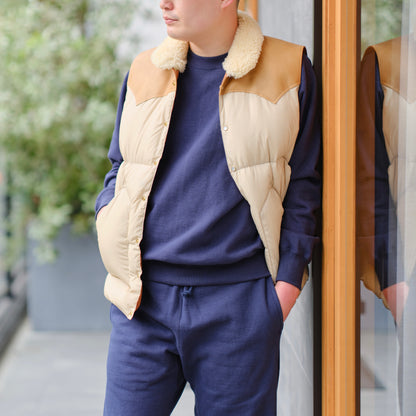 SWEAT SHIRTS RAGLAN SLEEVE CREW NECK NAVY