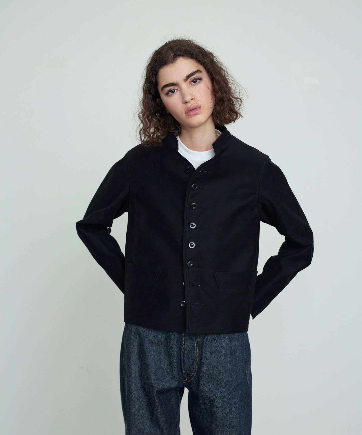 LADIES DOLMAN MOLESKIN BLACK