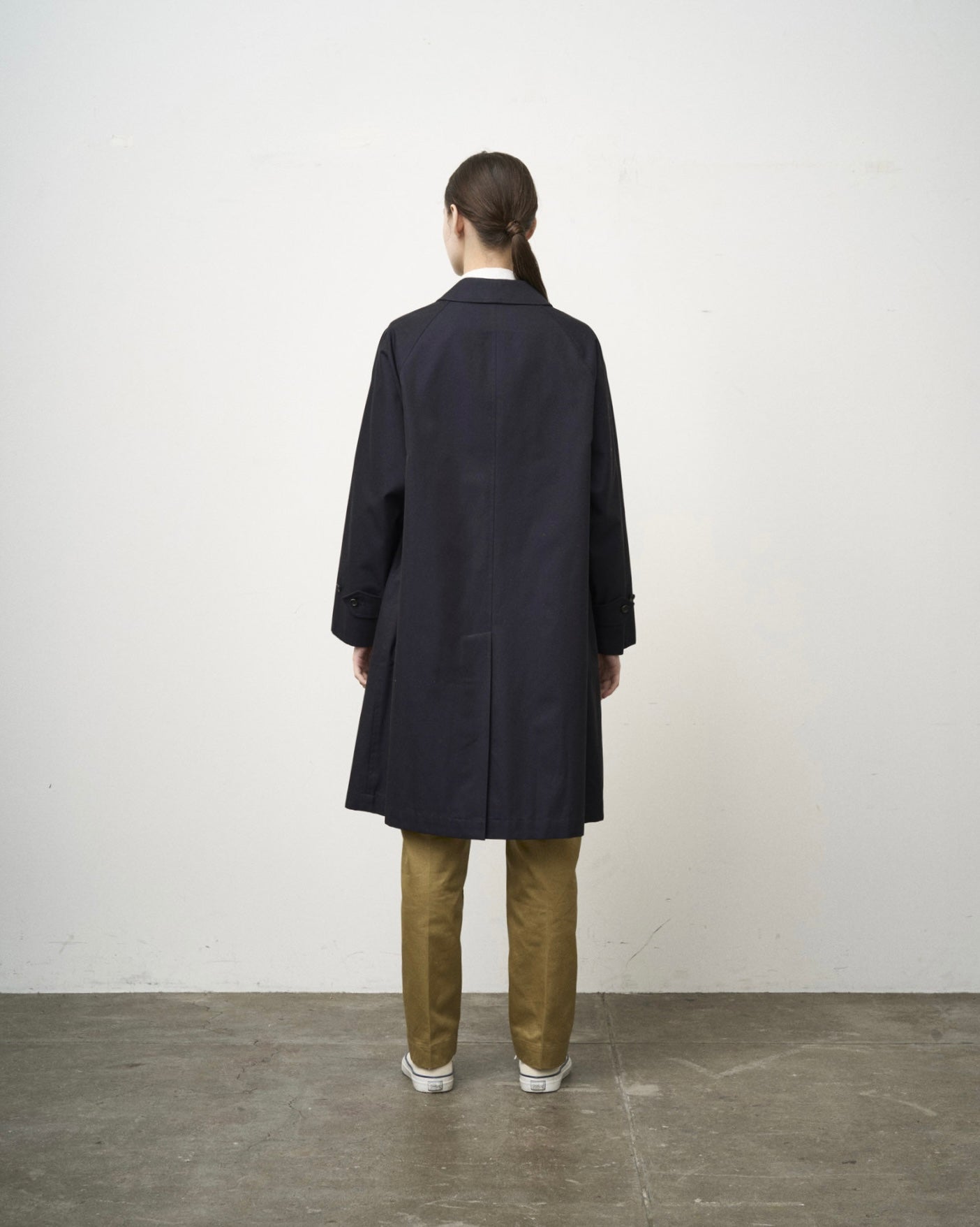 SINGLE RAGLAN COAT GABARDINE NAVY