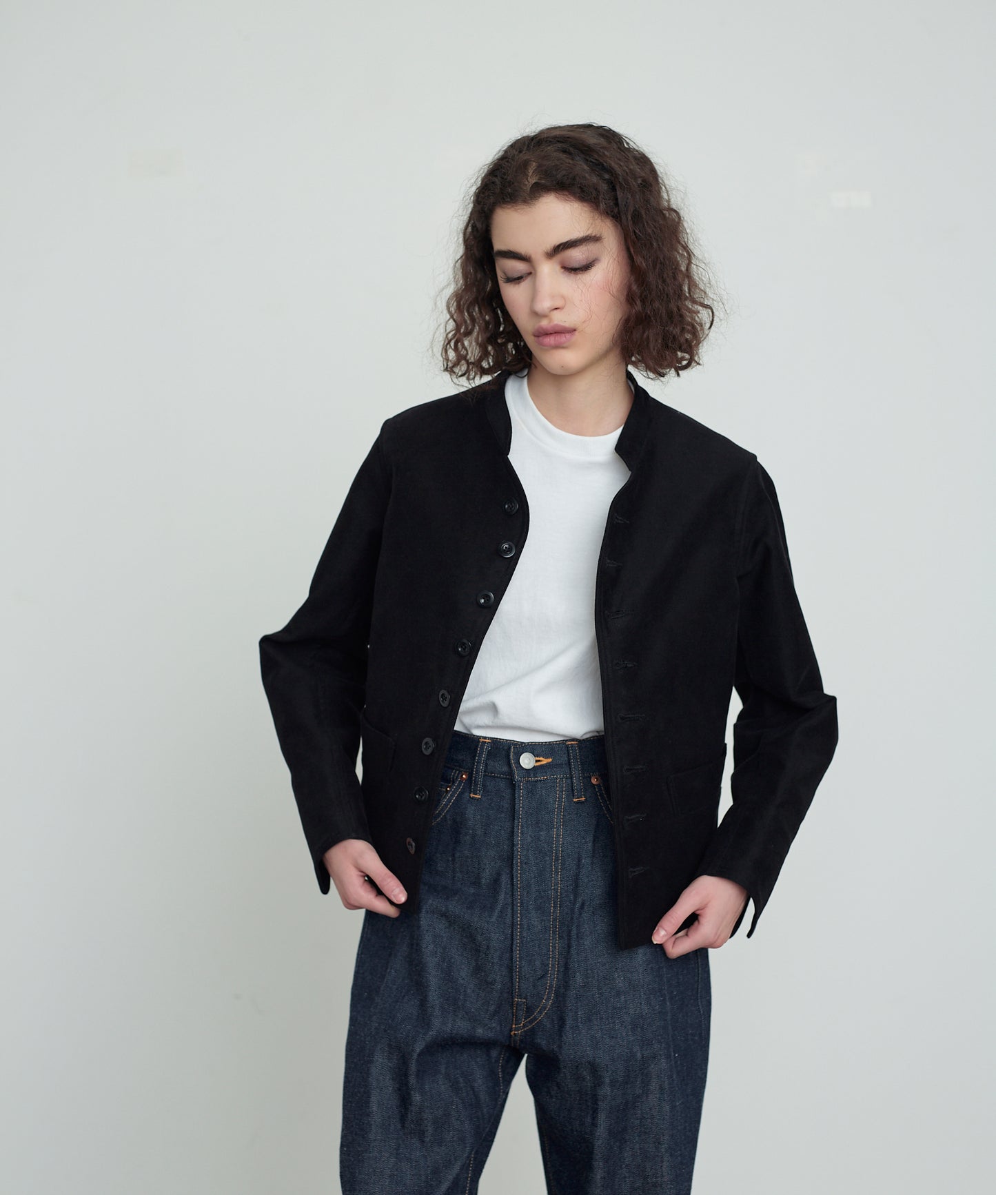 LADIES DOLMAN MOLESKIN BLACK