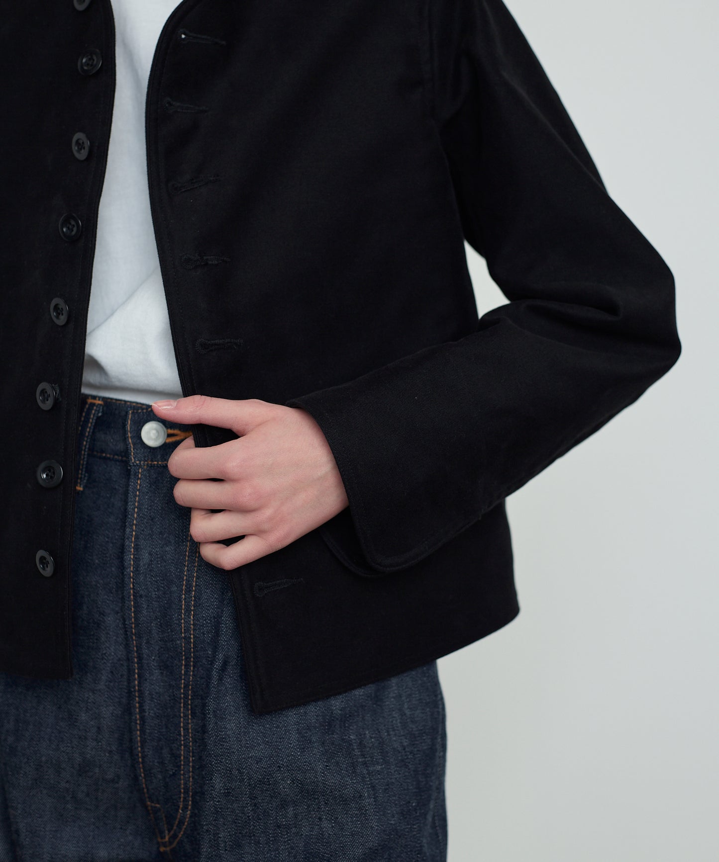 LADIES DOLMAN MOLESKIN BLACK