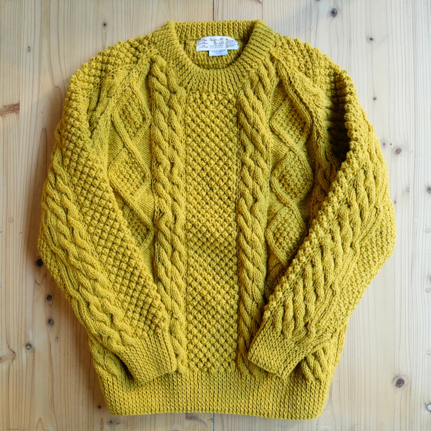 ATHENA DESIGNS for ANATOMICA ARAN SWEATER CREW NECK