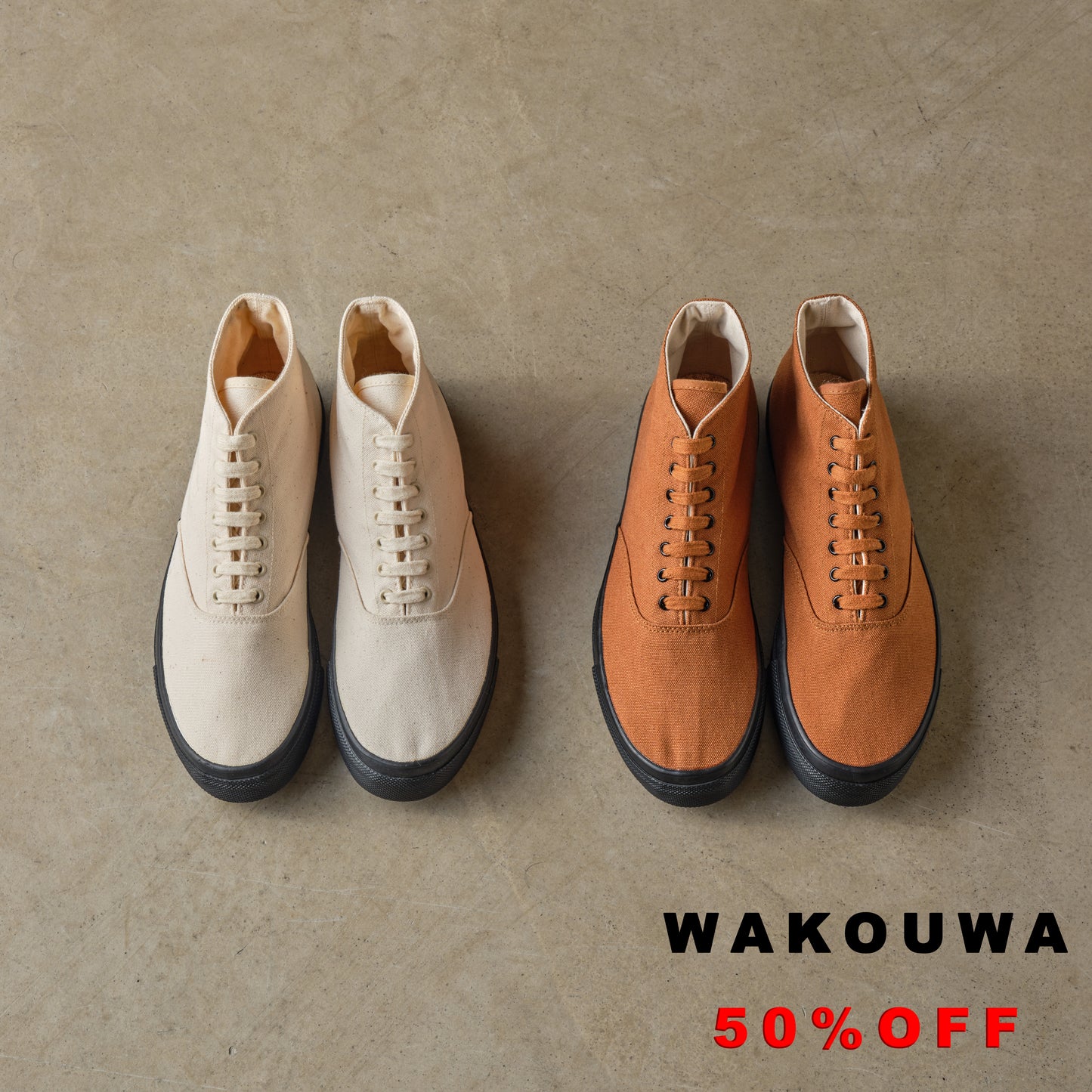 WAKOUWA HI-TOP BLACK SOLE MADE IN TAIWAN