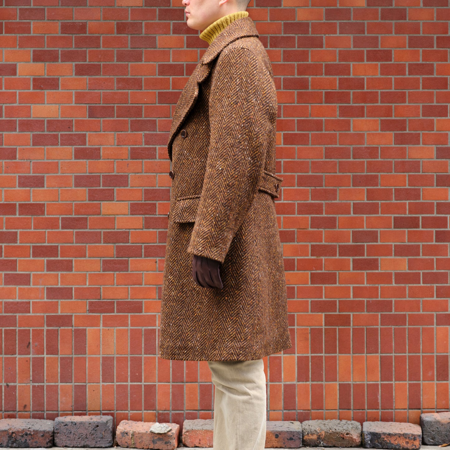 WINSTON COATING TWEED HERING BONE