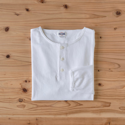 BIG YANK HENLEY NECK TEE L/S WHITE