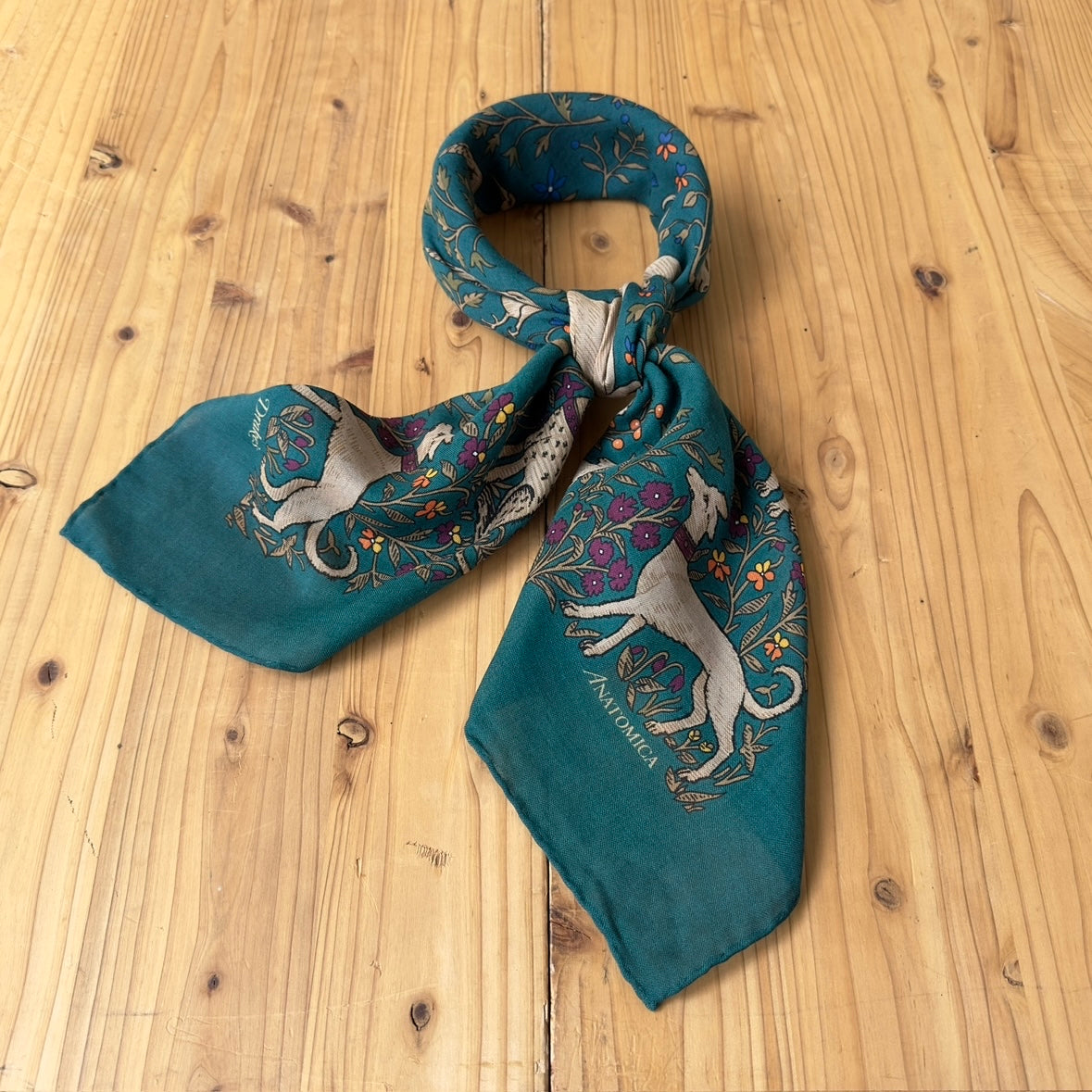 DRAKE'S SQUARE SCARF UNICORN GREEN