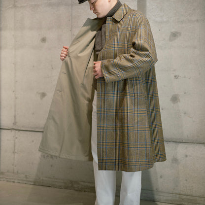 SINGLE RAGLAN COAT Ⅱ REVERSIBLE OVER CHECK BEIGE