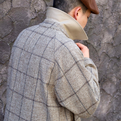 SINGLE RAGLAN COAT Ⅱ REVERSIBLE WINDOW CHECK BEIGE
