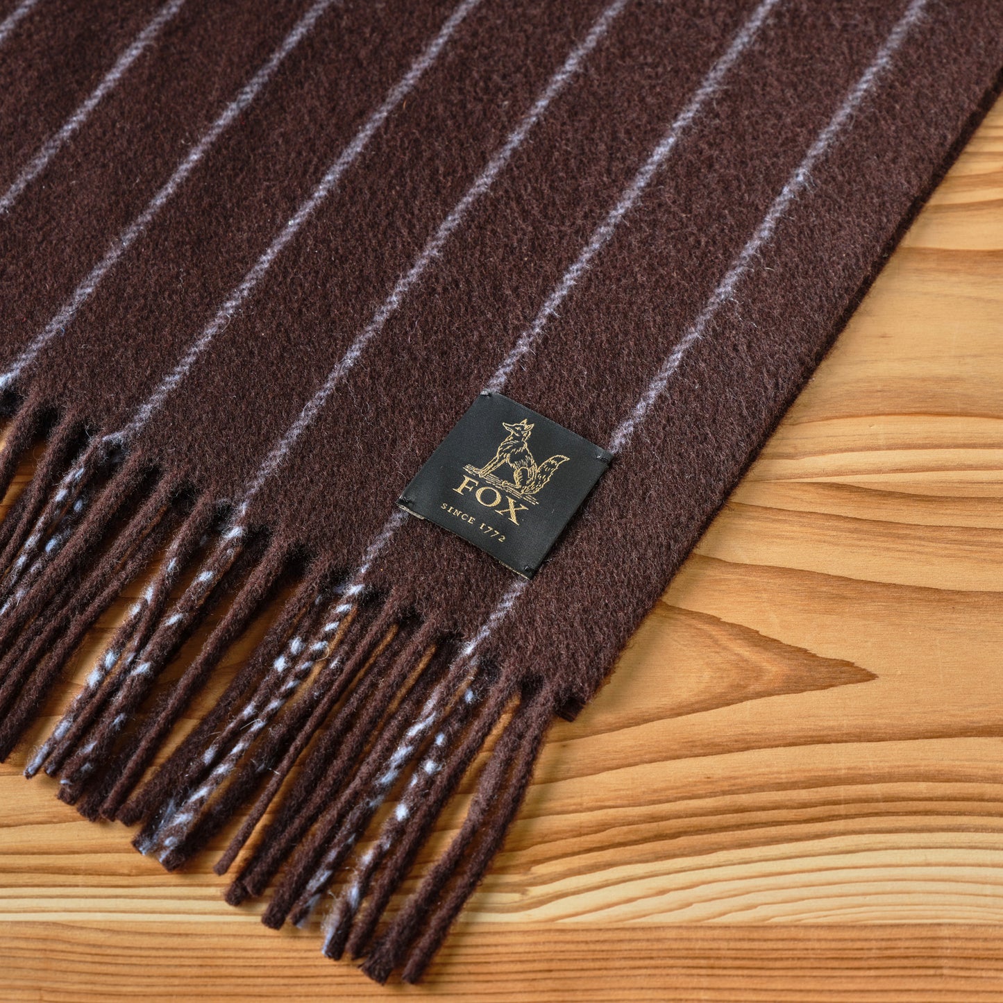 FOX BROTHERS CASHMERE SCARF CHALK STRIPE