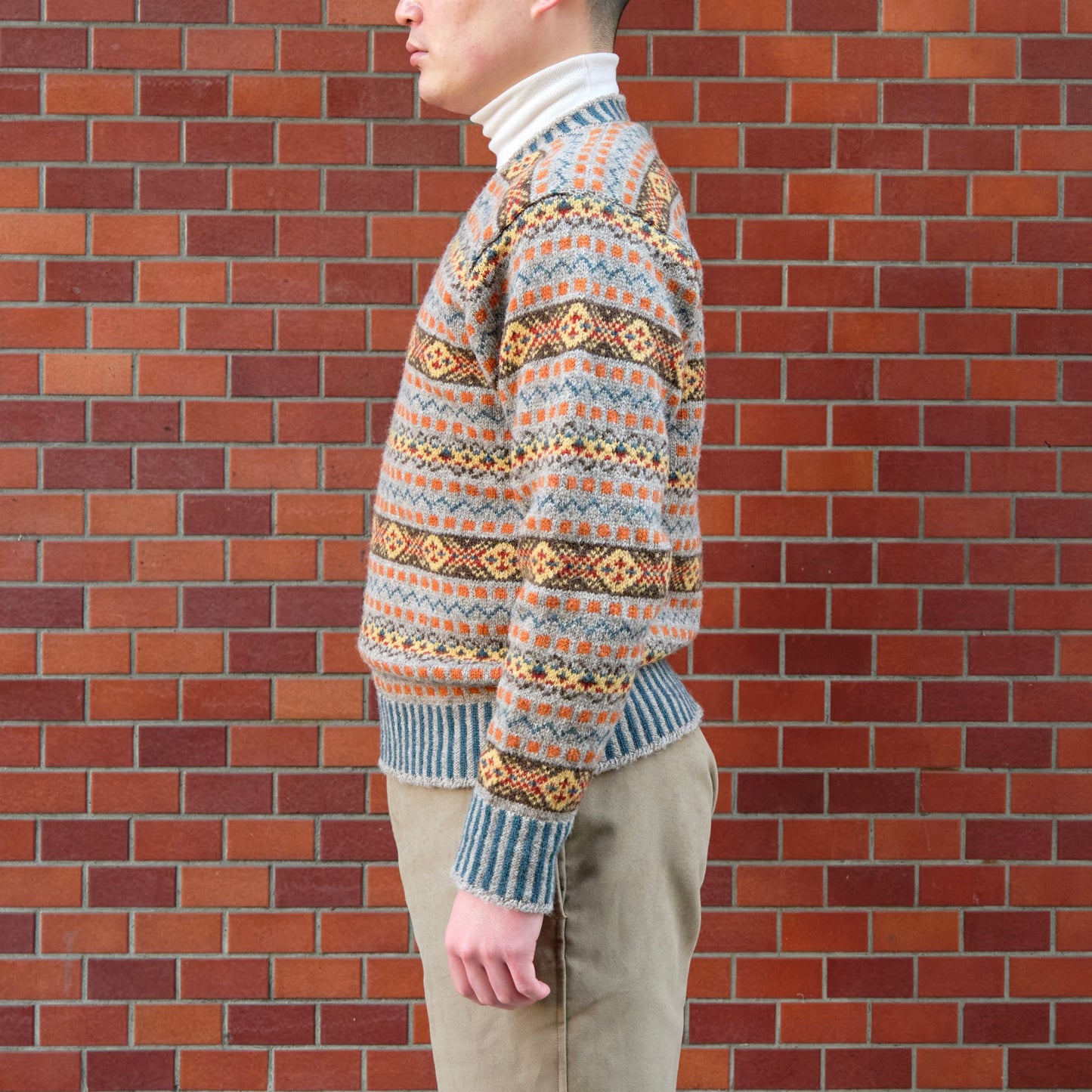 V-NECK FAIR ISLE SWEATER YOUNG PRINCE OF WALES