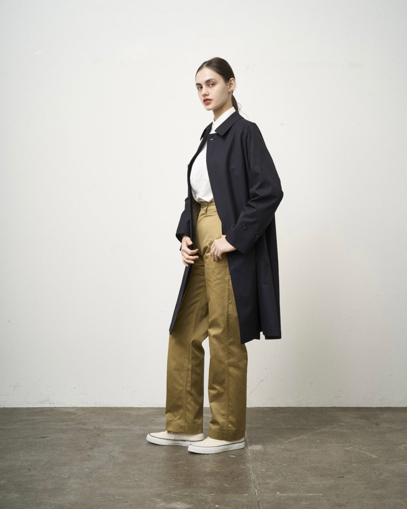 SINGLE RAGLAN COAT GABARDINE NAVY