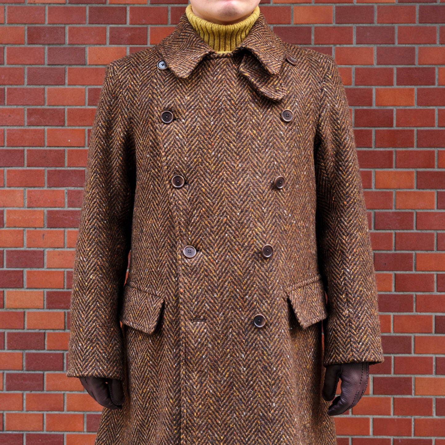 WINSTON COATING TWEED HERING BONE