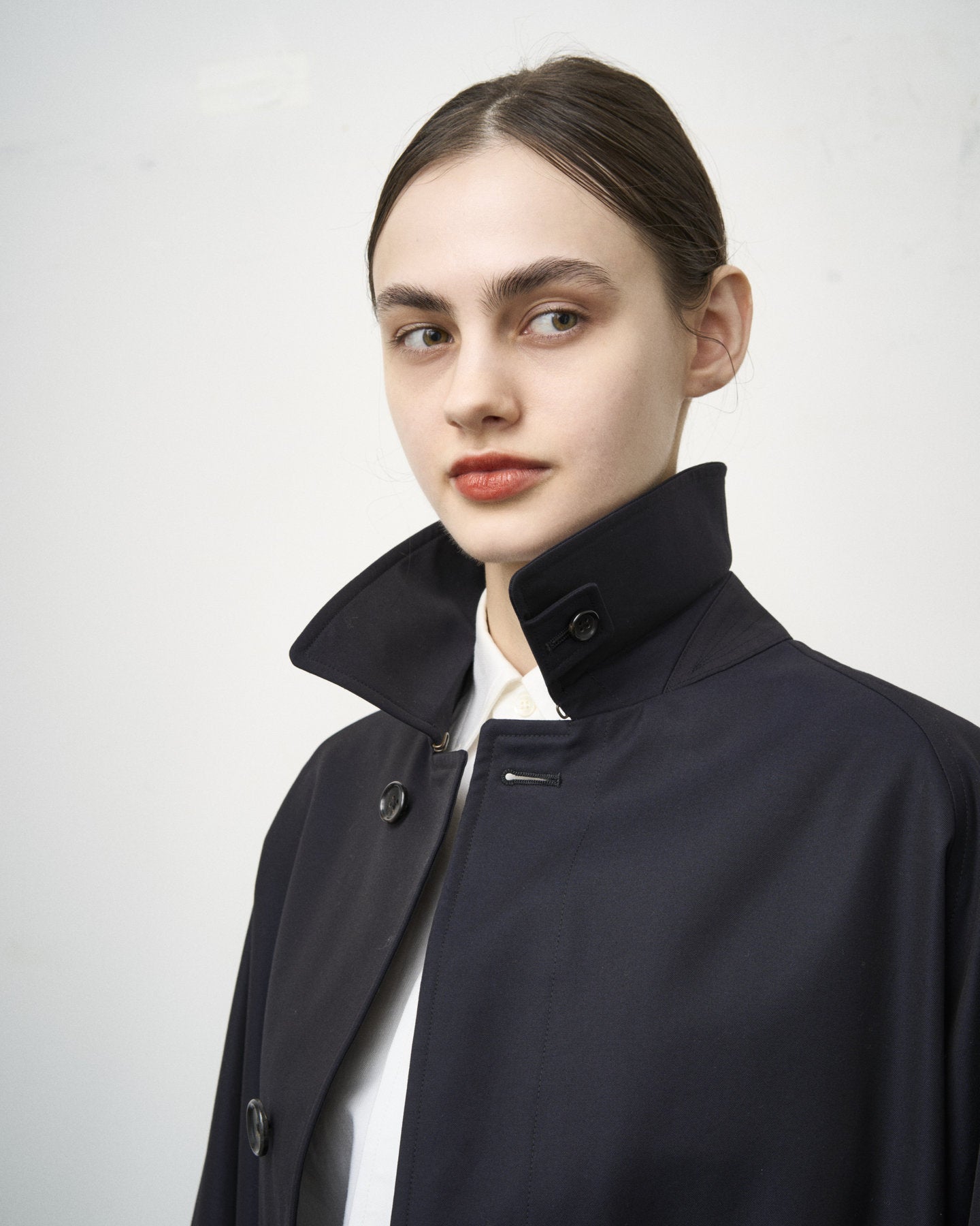 SINGLE RAGLAN COAT GABARDINE NAVY