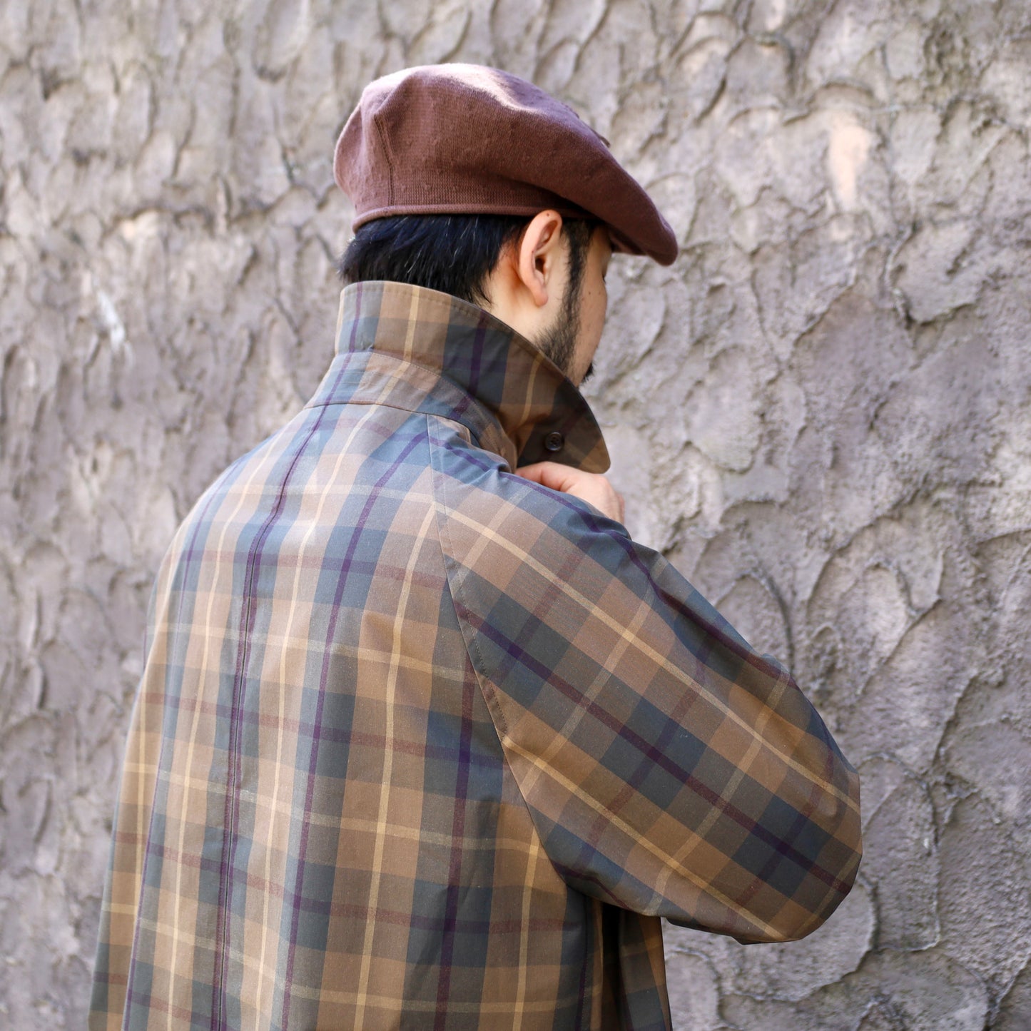 SINGLE RAGLAN COAT Ⅸ COTTON CAMEL CHECKS