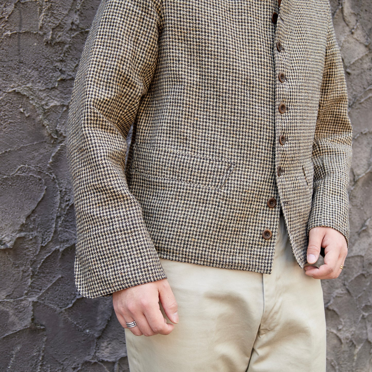 DOLMAN LINEN STAR HOUNDS' TOOTH