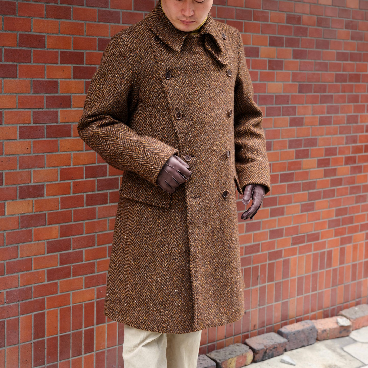 WINSTON COATING TWEED HERING BONE