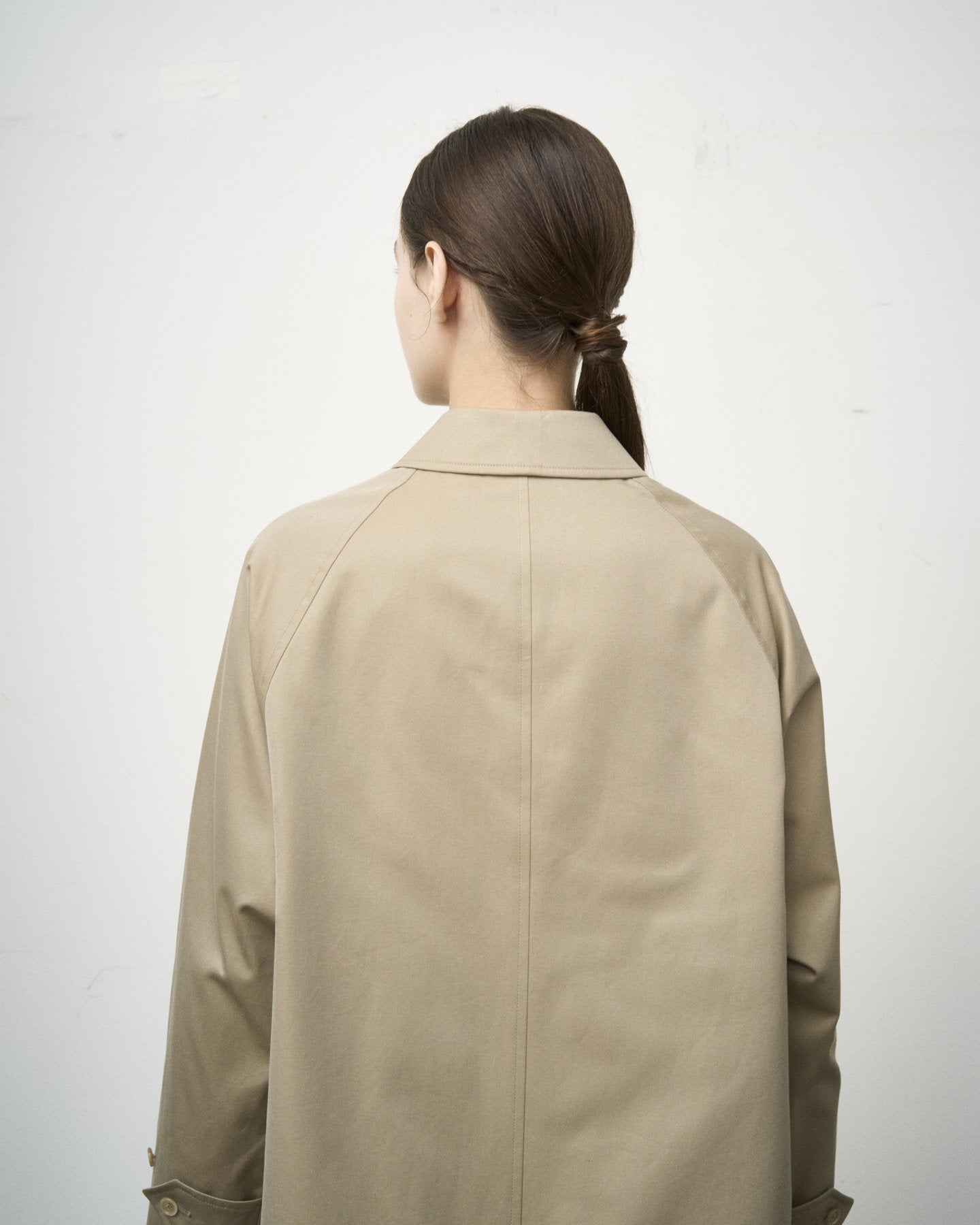 SINGLE RAGLAN COAT GABARDINE BEIGE