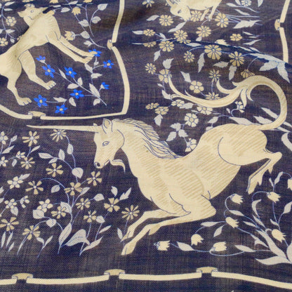 SQUARE SCARF UNICORN NAVY